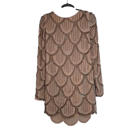 NBD Tristan Mini Dress in Gold & Nude Beader sequined embellished evening night - Picture 5 of 16